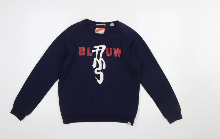 Scotch & Soda Girls Blue Logo Pullover Sweatshirt Size 12 Years