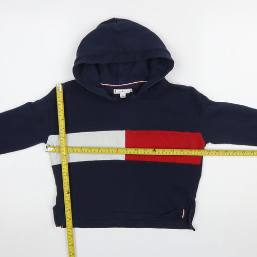 Tommy Hilfiger Boys Navy Blue Cotton Pullover Hoodie Size 10 (140cm)