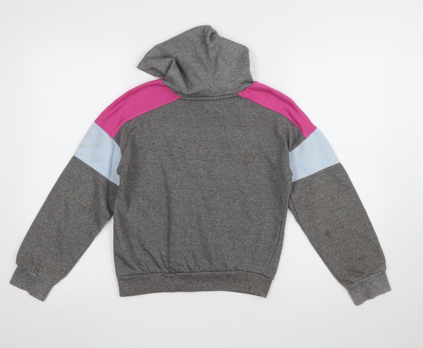 Reebok Girls Grey Colourblock Logo Pullover Hoodie 13-14 Years
