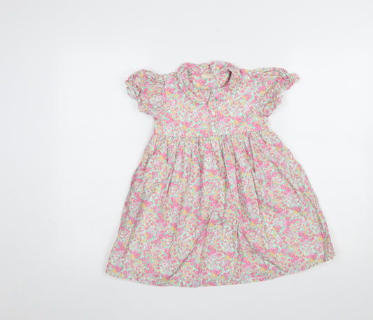 Laura Ashley Girls Multicoloured Floral A-Line Dress 5 Years Cotton