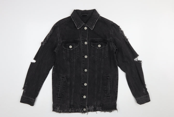 BDG Womens Black Distressed Denim Jacket XS Grunge Style
