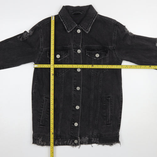BDG Womens Black Distressed Denim Jacket XS Grunge Style