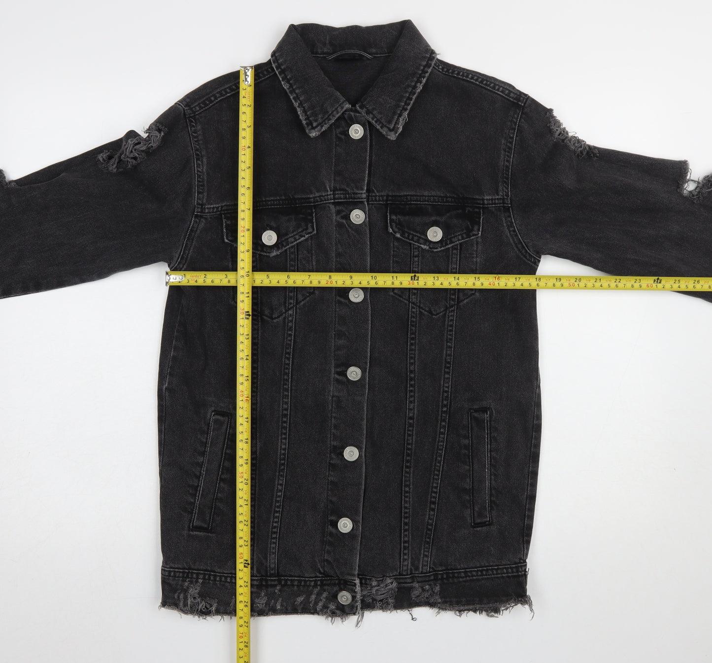 BDG Womens Black Distressed Denim Jacket XS Grunge Style