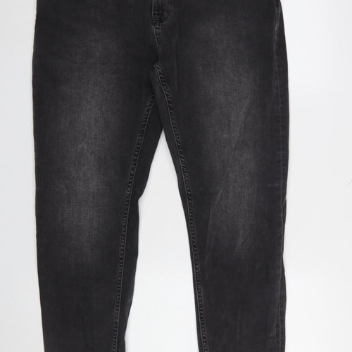 A-FRAME Men's Black Slim Fit Denim Jeans 38S