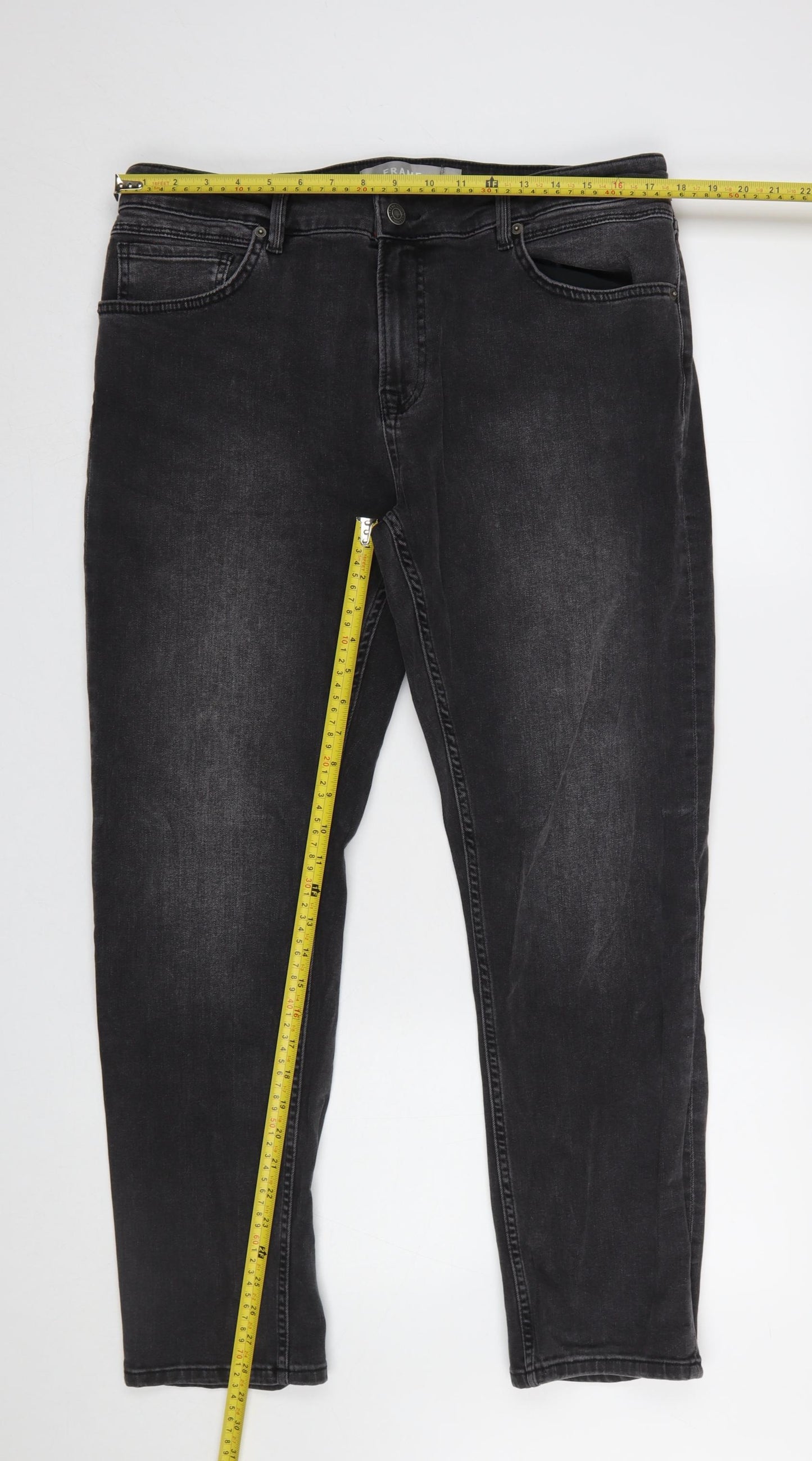 A-FRAME Men's Black Slim Fit Denim Jeans 38S