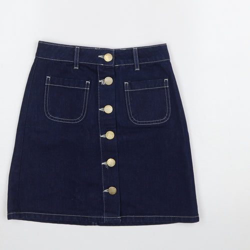 Miss Selfridge Women’s Blue Denim A-Line Mini Skirt UK 4