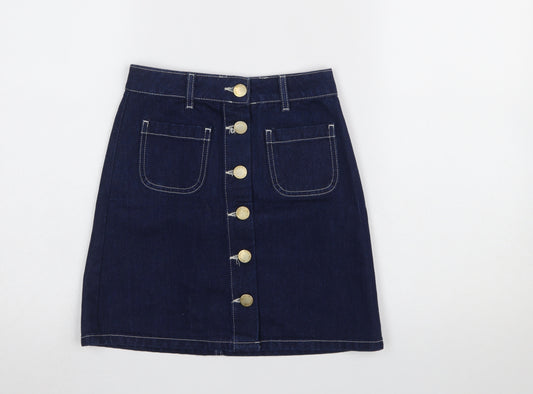 Miss Selfridge Women’s Blue Denim A-Line Mini Skirt UK 4
