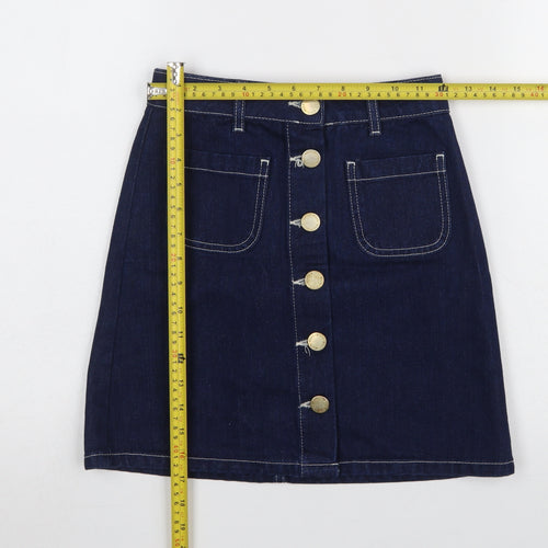 Miss Selfridge Women’s Blue Denim A-Line Mini Skirt UK 4