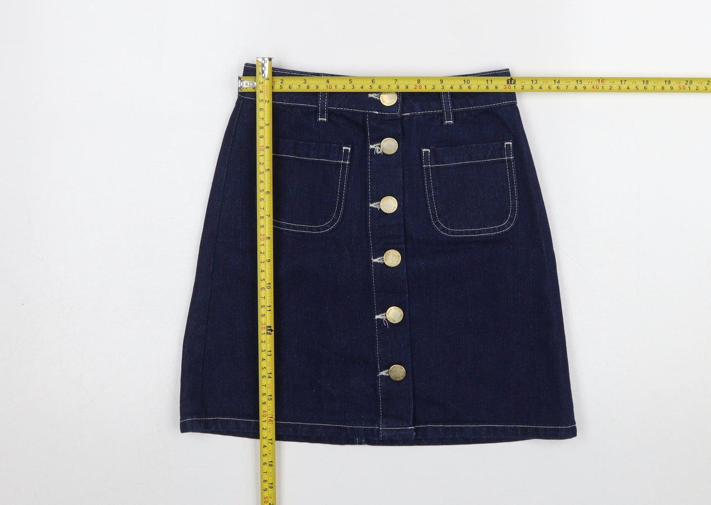 Miss Selfridge Women’s Blue Denim A-Line Mini Skirt UK 4