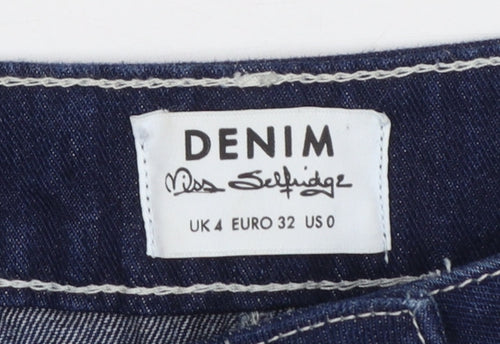 Miss Selfridge Women’s Blue Denim A-Line Mini Skirt UK 4