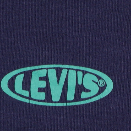Levi's Boys Navy and Green Pullover Hoodie Size 14A 164cm Cotton Blend