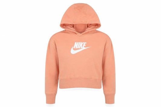 Nike Girls Pink Logo Pullover Hoodie Size S Long Sleeve Sports Style