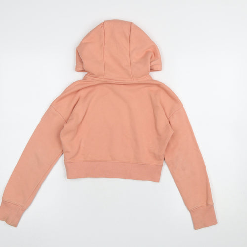 Nike Girls Pink Logo Pullover Hoodie Size S Long Sleeve Sports Style