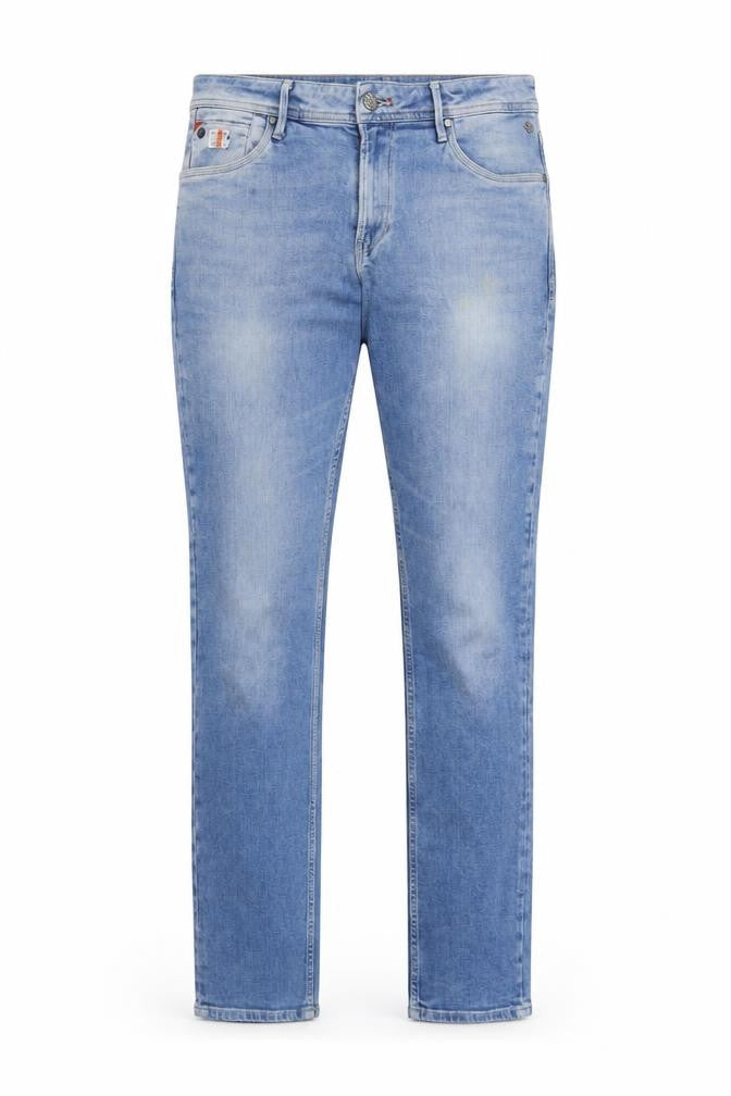 Front view of Killer Men’s Blue Skinny Mid Rise Denim Jeans, size 36