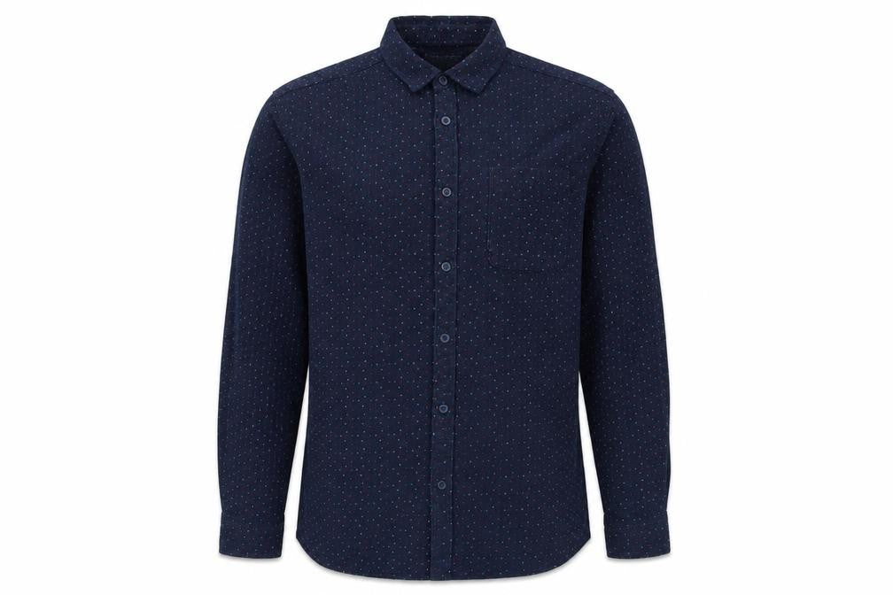 Jack & Jones Men’s Blue Polka Dot Corduroy Button-Up Shirt Size M
