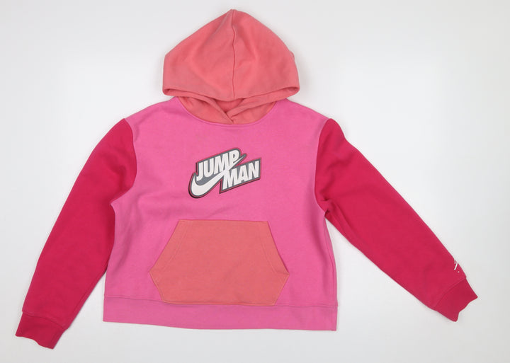 Jordan Girls Pink Jumpman Pullover Hoodie Sweatshirt XL 13-15 Years