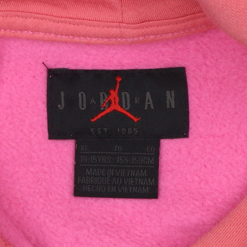 Jordan Girls Pink Jumpman Pullover Hoodie Sweatshirt XL 13-15 Years
