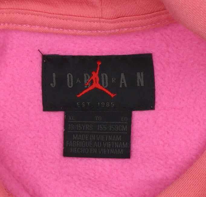 Jordan Girls Pink Jumpman Pullover Hoodie Sweatshirt XL 13-15 Years