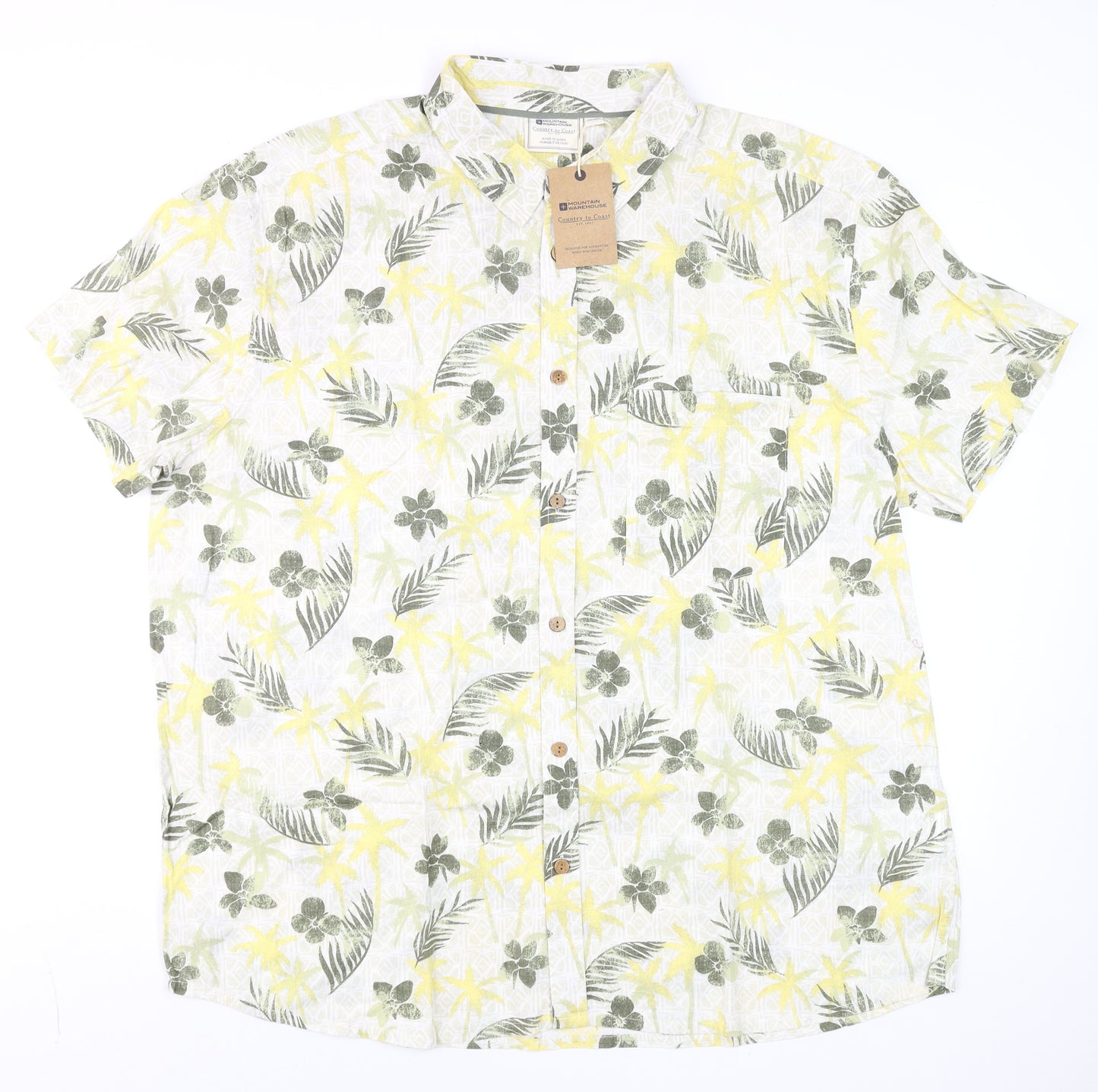 Mountain Warehouse Men's Multicoloured 3XL Hawaiian Cotton Short Sleeve Shirt