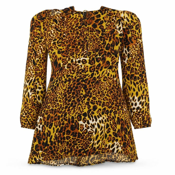 Missguided Women's Brown Leopard Print Wrap Blouse UK 10