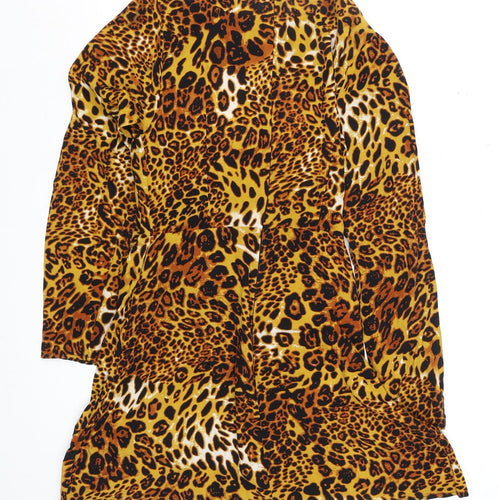Missguided Women's Brown Leopard Print Wrap Blouse UK 10