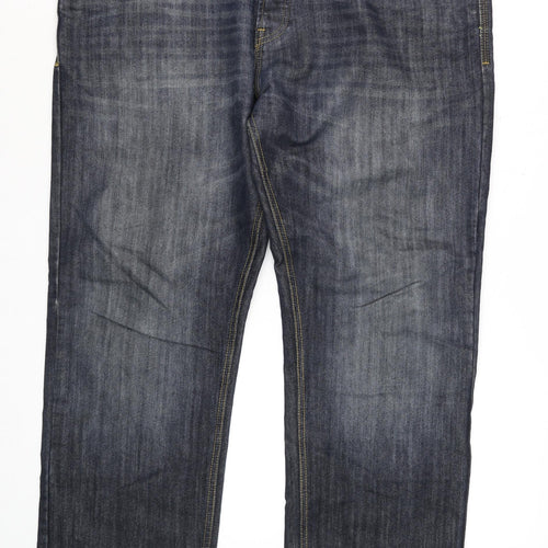 Dunnes Stores Men's Blue Straight Leg Jeans 40W 30L Dark Wash Denim