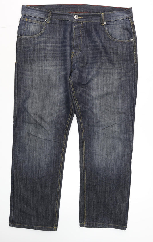 Dunnes Stores Men's Blue Straight Leg Jeans 40W 30L Dark Wash Denim