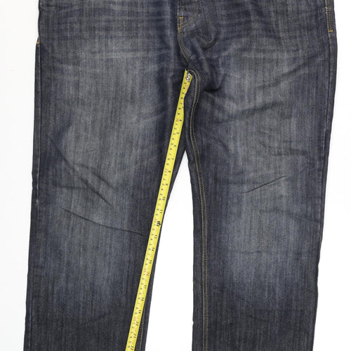 Dunnes Stores Men's Blue Straight Leg Jeans 40W 30L Dark Wash Denim