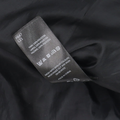 Very Women’s Black Quilted Hooded Long Coat Size 12