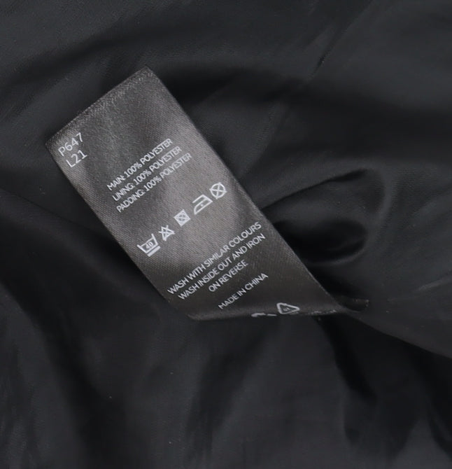 Very Women’s Black Quilted Hooded Long Coat Size 12