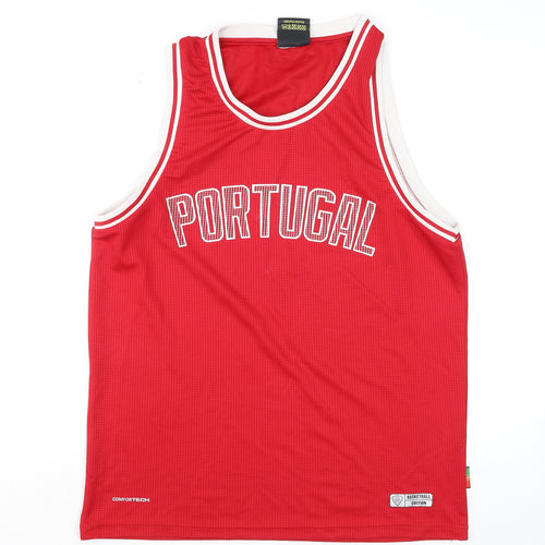 Força Portugal Men's Red Basketball Tank Top Jersey L