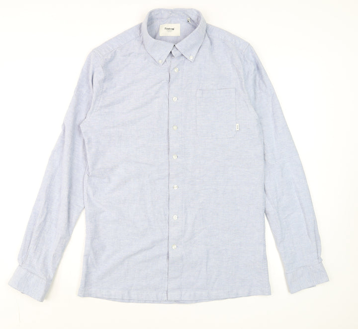 Firetrap Men's Blue Long Sleeve Button-Down Cotton Shirt Size M