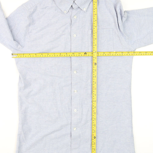 Firetrap Men's Blue Long Sleeve Button-Down Cotton Shirt Size M