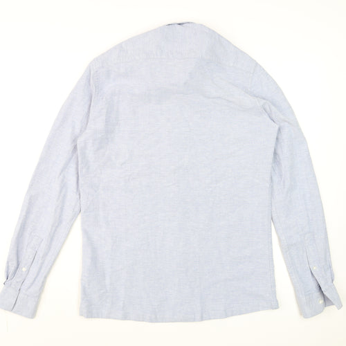 Firetrap Men's Blue Long Sleeve Button-Down Cotton Shirt Size M