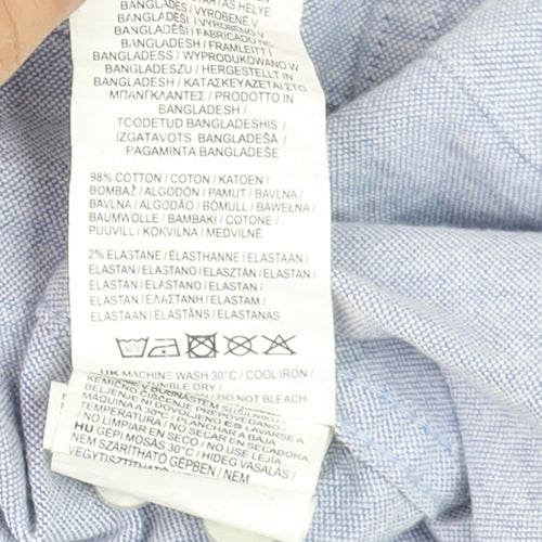 Firetrap Men's Blue Long Sleeve Button-Down Cotton Shirt Size M