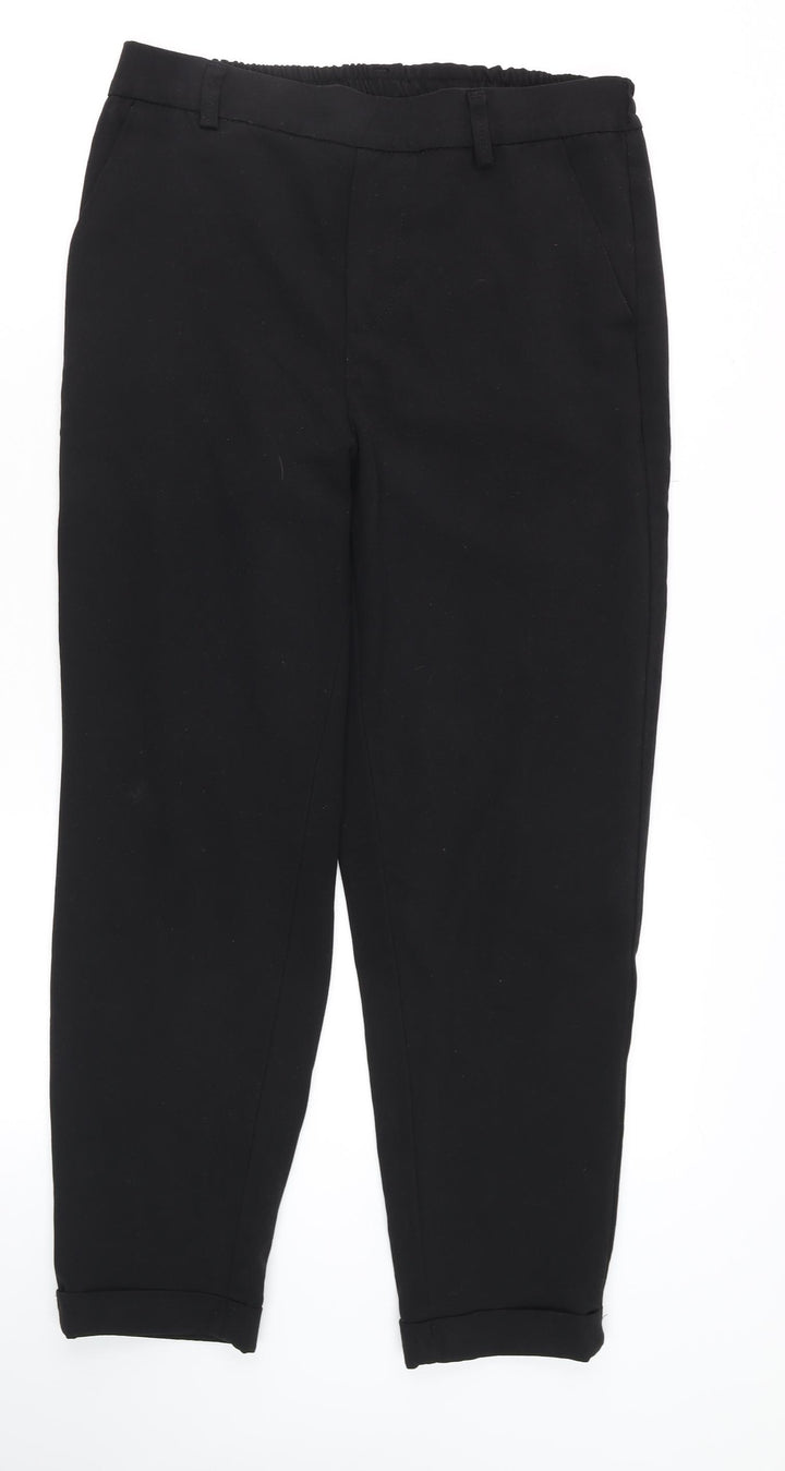 Savoir Women's Black Cropped Tapered Trousers Size 12