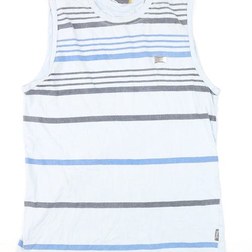 Everlast Men's Blue Striped Tank Top Vest M Sleeveless Cotton Gym Wear