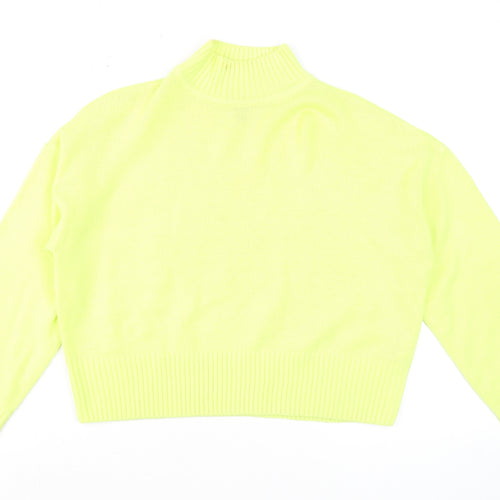 New Look Women Yellow Petite Mock Neck Long Sleeve Jumper Size S