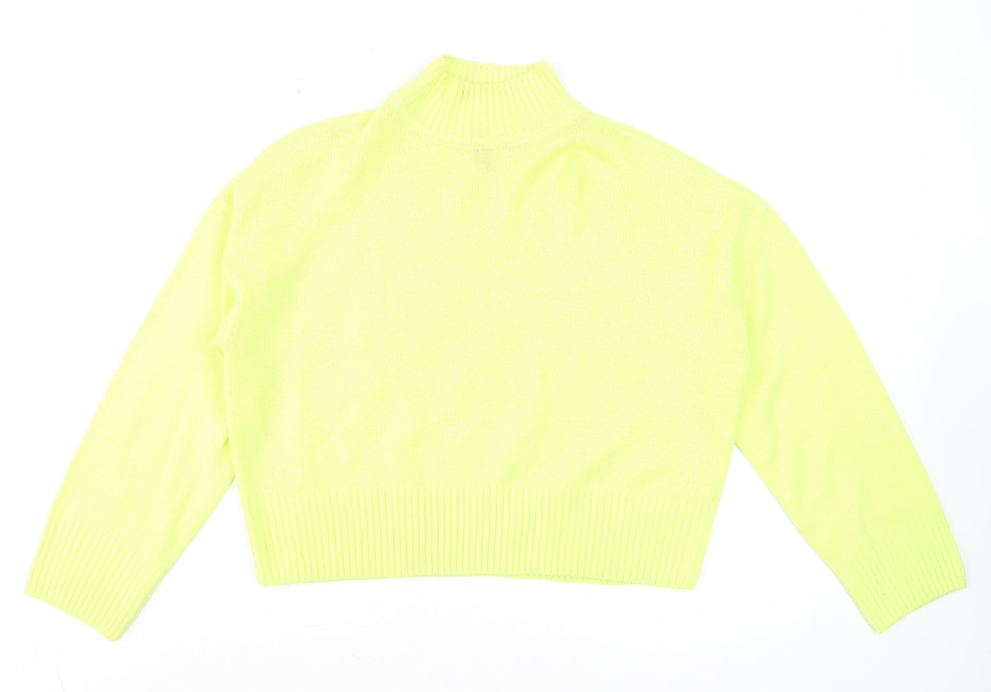 New Look Women Yellow Petite Mock Neck Long Sleeve Jumper Size S