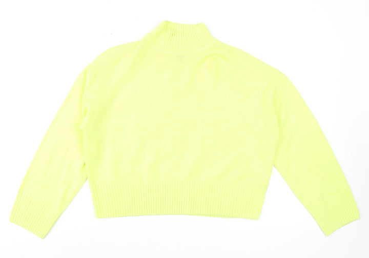New Look Women Yellow Petite Mock Neck Long Sleeve Jumper Size S