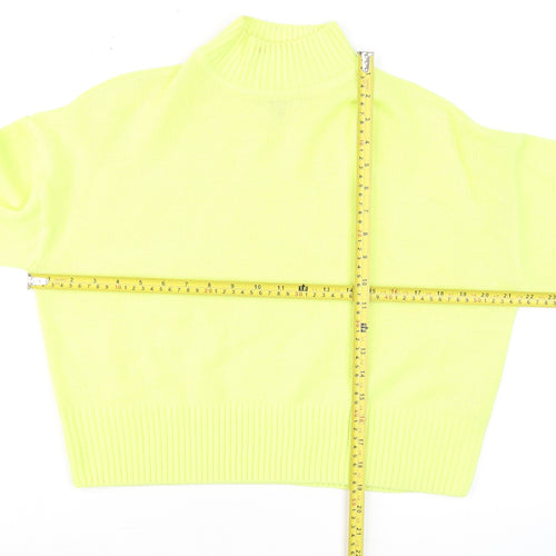 New Look Women Yellow Petite Mock Neck Long Sleeve Jumper Size S