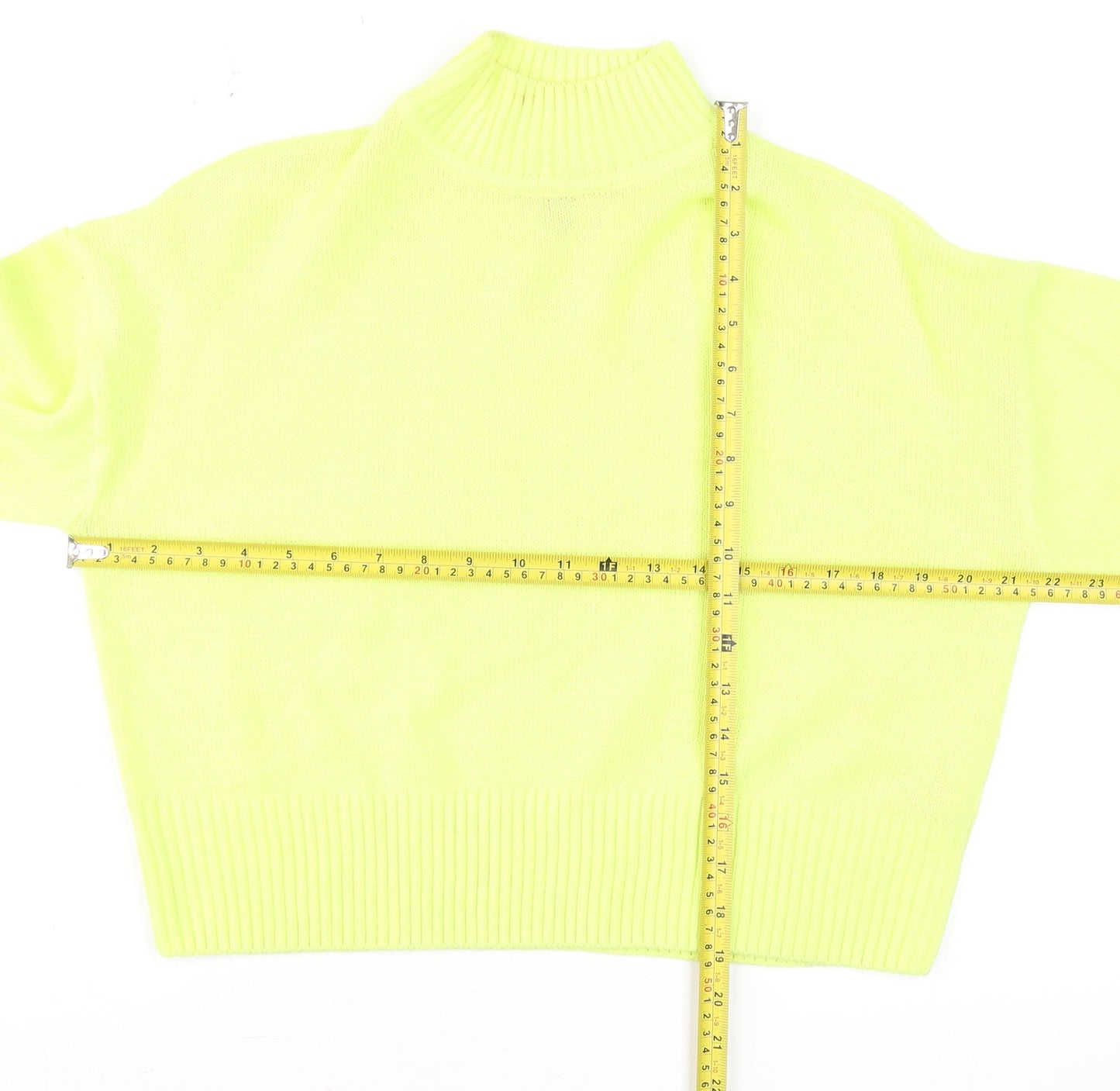 New Look Women Yellow Petite Mock Neck Long Sleeve Jumper Size S