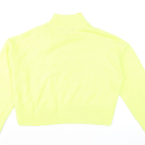 New Look Women Yellow Petite Mock Neck Long Sleeve Jumper Size S