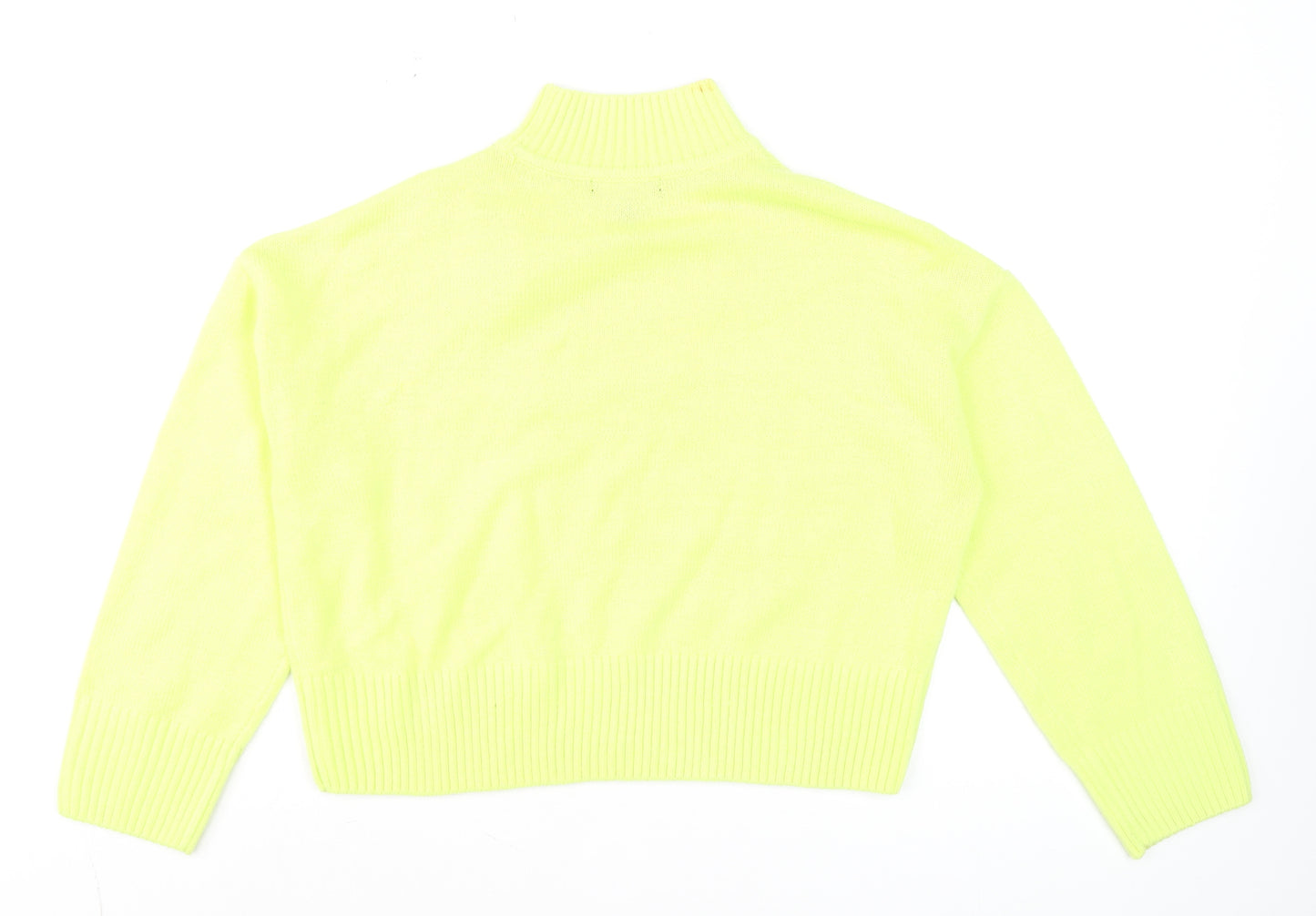 New Look Women Yellow Petite Mock Neck Long Sleeve Jumper Size S