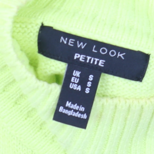 New Look Women Yellow Petite Mock Neck Long Sleeve Jumper Size S