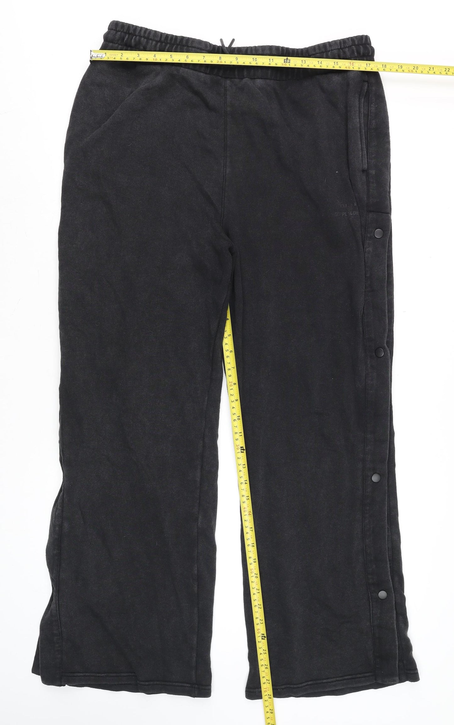 Fletcher x Supply & Demand Men's Black XL Track Pants with Snap Sides