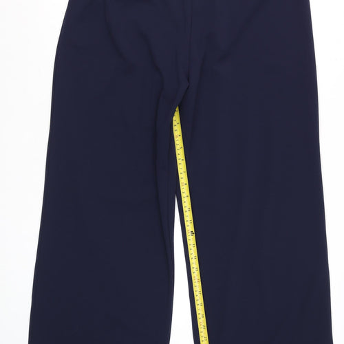 Gerard Women’s Navy Blue Wide-Leg Trousers Size 18 Zip High Rise