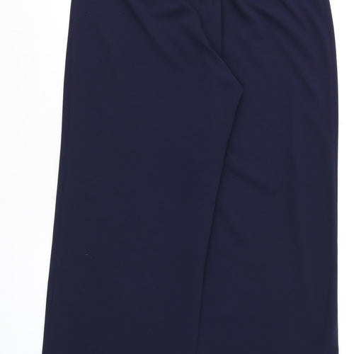 Gerard Women’s Navy Blue Wide-Leg Trousers Size 18 Zip High Rise