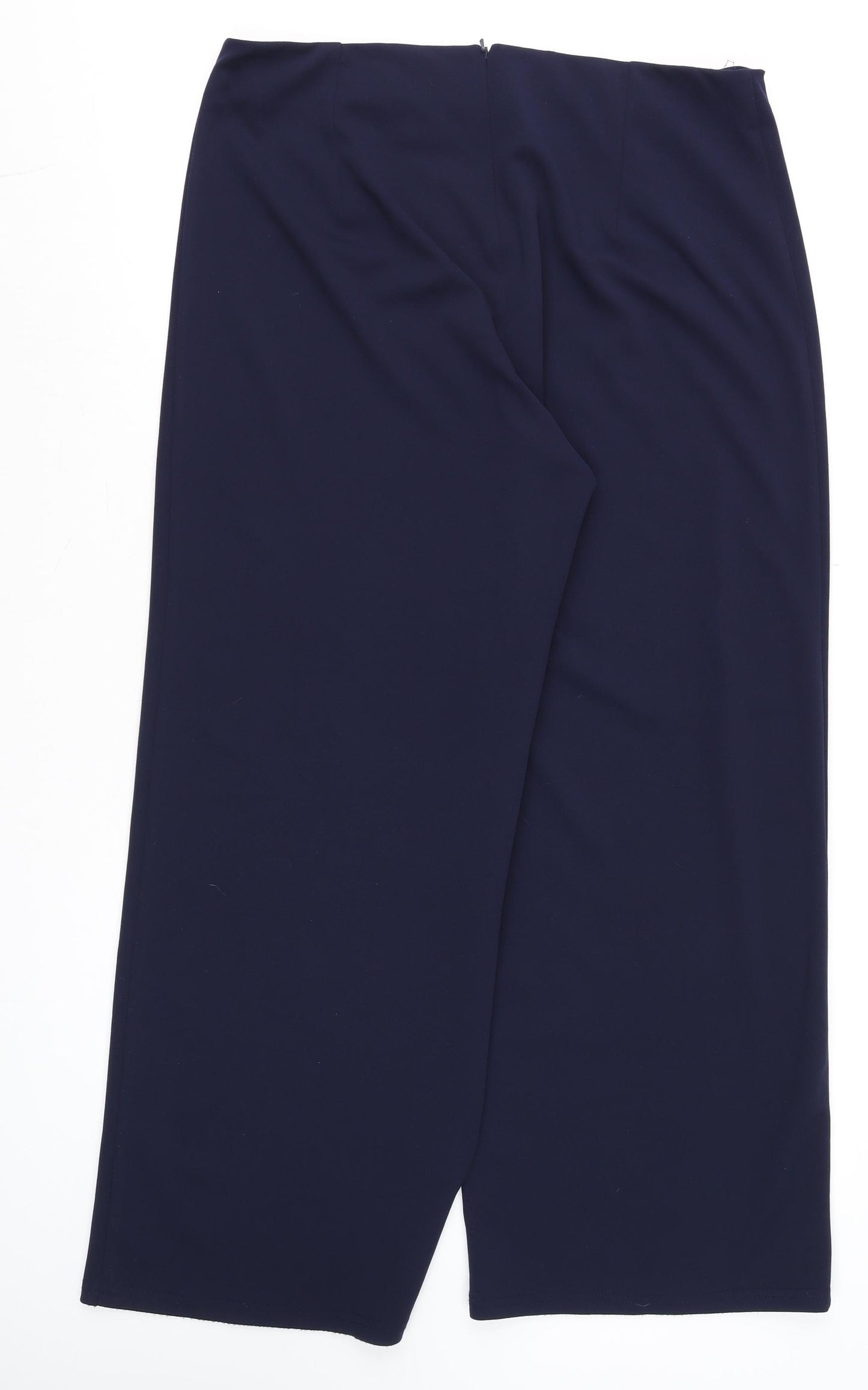 Gerard Women’s Navy Blue Wide-Leg Trousers Size 18 Zip High Rise