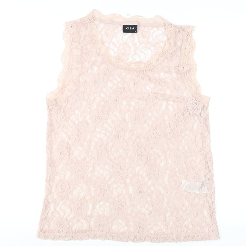 Vila Women’s Beige Lace Sleeveless Camisole Top XL